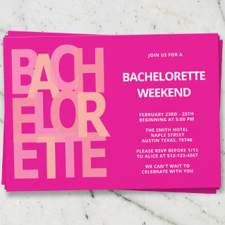 Roze Bachelorette Party Uitnodigingen