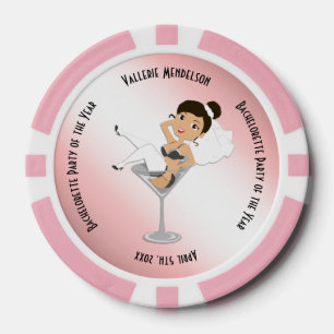Roze Bachelorette van het Jaar Memento Poker Chips