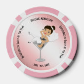 Roze Bachelorette van het Jaar Memento Poker Chips (Achterkant)