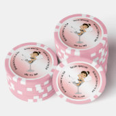 Roze Bachelorette van het Jaar Memento Poker Chips (Opstapeling)