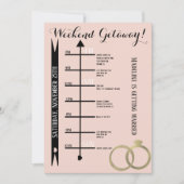 Roze Bachelorette Weekend Getaway Folie Ring Kaart (Voorkant)