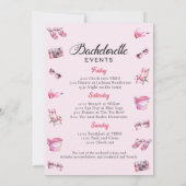 Roze Bachelorette Weekend Invitation Kaart (Achterkant)