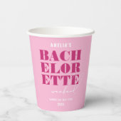 Roze Bachelorette-weekend Papieren Bekers (Achterkant)