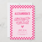 Roze Bachelorette Weekend Party Kaart (Voorkant)