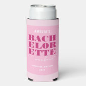 Roze Bachelorette-weekend Seltzer Blikjeskoeler (Seltzer Achterkant)