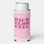Roze Bachelorette-weekend Seltzer Blikjeskoeler (Seltzer Voorkant)
