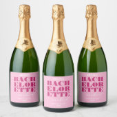 Roze Bachelorette-weekend Sparkling Wijnetiket (Flessen)