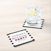 Roze bachelorette: zwart en wit kartonnen onderzetters (Insitu)