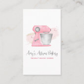 Roze Backmixer Logo QR Code Gebak Chef Visitekaartje (Voorkant)
