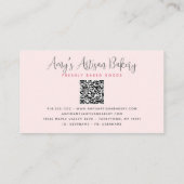 Roze Backmixer QR Code Geruite Patroon Visitekaartje (Achterkant)