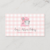Roze Backmixer QR Code Geruite Patroon Visitekaartje (Voorkant)