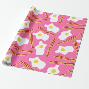 Roze Bacon- en eierpakpapier Cadeaupapier