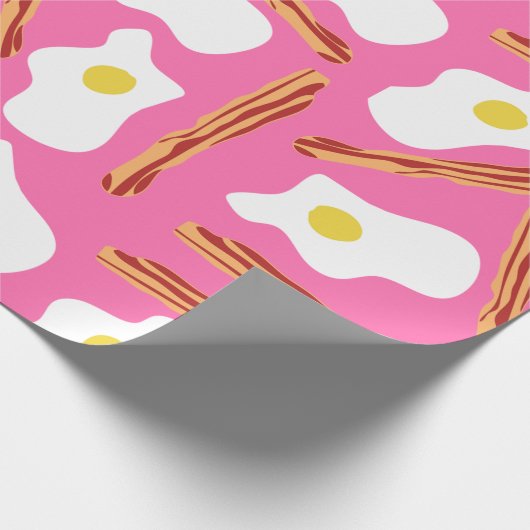 Roze Bacon- en eierpakpapier Cadeaupapier (Hoek)