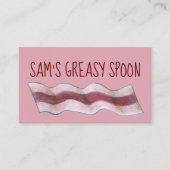 Roze Bacon Slice Restaurant Breakfast Diner Food Visitekaartje (Voorkant)