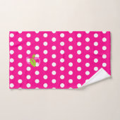 Roze badhanddoekset met polka-stip logo bad handdoek (Handdoek)