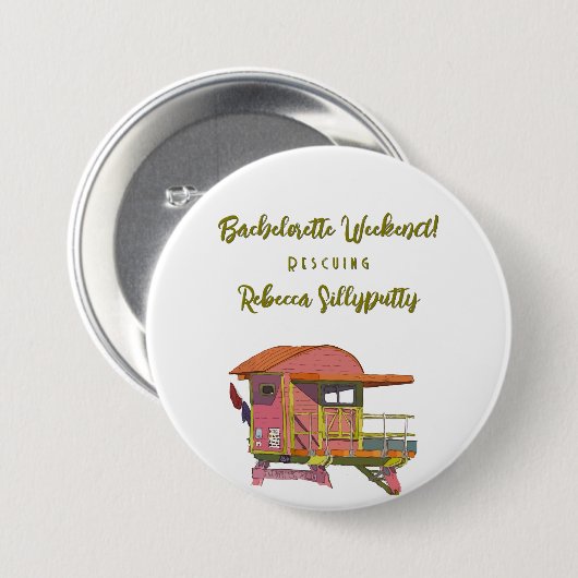 Roze Badmeester Vibes vrijgezellenweekend Ronde Button 7,6 Cm (Voorkant /achterkant)