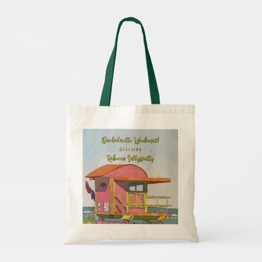 Roze Badmeester Vibes vrijgezellenweekend Tote Bag (Achterkant)