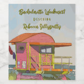 Roze Badmeester Vibes vrijgezellenweekend Wijn Etiket (Enkel label)