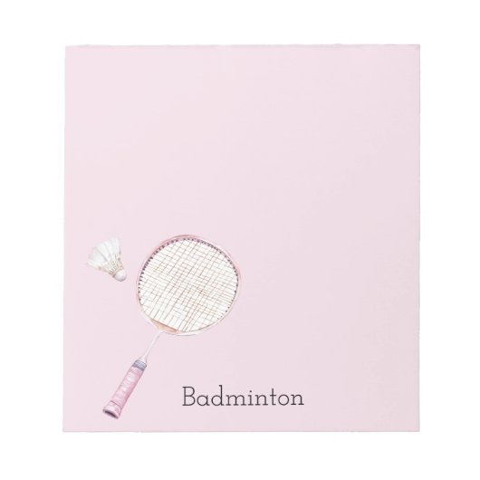 Roze Badminton Sporten Notitieblok (Voorkant)