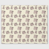 Roze  bagage en rozenknoppen cadeaupapier (Vlak)