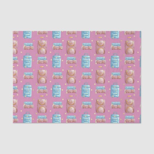 Roze bagage (Ontwerp 78 Roze Serie) Tissuepapier (Voorkant)