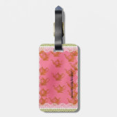 Roze bagagelabel (Achterkant verticaal)