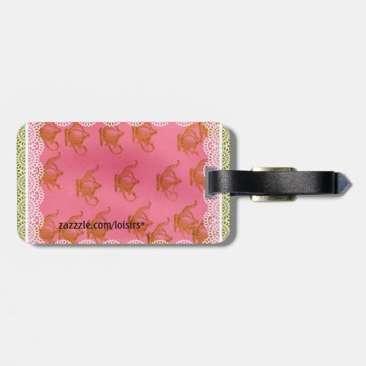 Roze bagagelabel (Achterkant horizontaal)