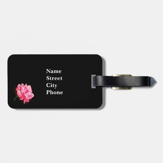 Roze Bagagelabel en Chevron (Achterkant horizontaal)