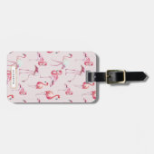 Roze Bagagelabel Flamingo (Voorkant horizontaal)