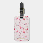 Roze Bagagelabel Flamingo (Voorkant verticaal)