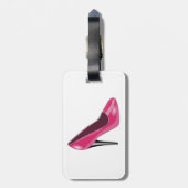 Roze Bagagelabel met hoge hiel (Achterkant verticaal)