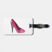 Roze Bagagelabel met hoge hiel (Achterkant horizontaal)