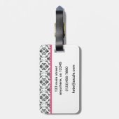 Roze Bagagelabel met hoge hiel-Stiletto-schoen in  (Achterkant verticaal)