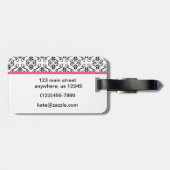 Roze Bagagelabel met hoge hiel-Stiletto-schoen in  (Achterkant horizontaal)