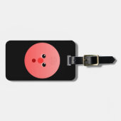 Roze Bagagelabel met lederen riem (Voorkant horizontaal)