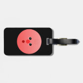 Roze Bagagelabel met lederen riem (Achterkant horizontaal)