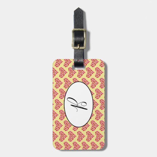 Roze Bagagelabel van de Heart Love (Voorkant verticaal)