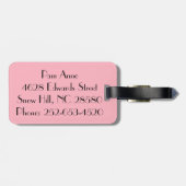 Roze Bagagelabel van de Rozenwieg (Achterkant horizontaal)