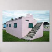 Roze Bahamas Jail, Green Turtle Cay Poster (Voorkant)