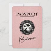 Roze Bahama's Paspoort Uitnodiging bruiloft (Achterkant)
