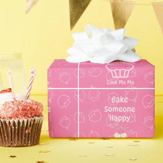 Roze bak iemand blij cadeaupapier (Verjaardagsfeest)