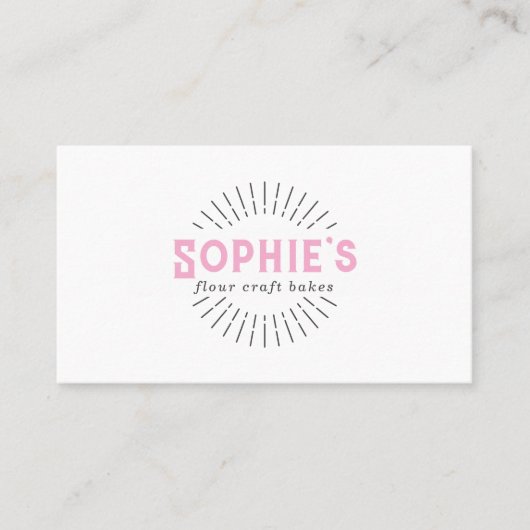 Roze Baker Bakery Logo Visitekaartje (Voorkant)