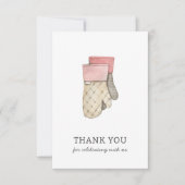 Roze bakhandschoenen bedankkaart (Voorkant)