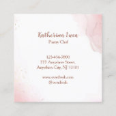 Roze Baking Utensil Glitter Drips Bakkerij Vierkante Visitekaartje (Achterkant)