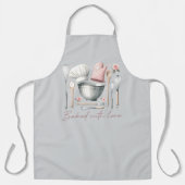 Roze bakken met liefdescitaat schort (Voorkant)