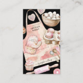 Roze Bakker Waterverf Keukenartikelen Visitekaartje (Voorkant)