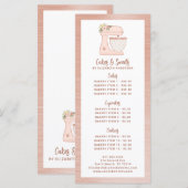 Roze bakkerij banketbakker dessert menu (Voorkant / Achterkant)