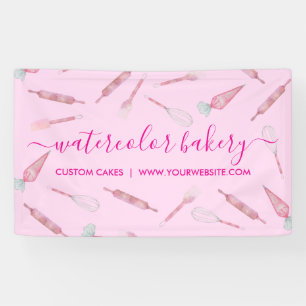 Roze Bakkerij Benodigdheden Thuisgemaakte Chef Spandoek
