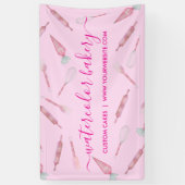 Roze Bakkerij Benodigdheden Thuisgemaakte Chef Spandoek (Verticaal)