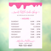 Roze bakkerij Bevroren Stations Uren Raamsticker (Vel 3)